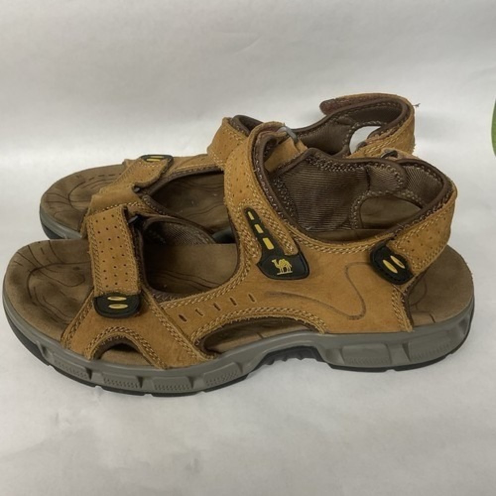 Camel Crown Khaki/Brown SlingBack Hiking Outdoor Sandals Men 8.5 China Leather